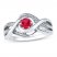 Lab-Created Ruby Ring Diamond Accents Sterling Silver