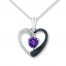 Amethyst Heart Necklace Sterling Silver