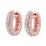 Diamond Heart Hoop Earrings 1/5 ct tw Round-cut 10K Rose Gold