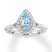 Aquamarine Engagement Ring 5/8 ct tw Diamonds 14K White Gold