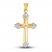 Chevron Cross Charm 14K Two-Tone Gold