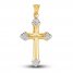 Chevron Cross Charm 14K Two-Tone Gold