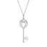 Disney Treasures Minnie Mouse Diamond Necklace 1/20 ct tw Round-Cut Sterling Silver/10K Rose Gold 17"