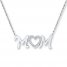 Diamond Mom Necklace 1/20 ct tw Round-cut Sterling Silver