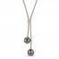 Tahitian Cultured Pearl Lariat Necklace Sterling Silver