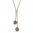 Tahitian Cultured Pearl Lariat Necklace Sterling Silver