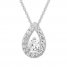 Leo Diamond Necklace 1/2 ct tw Round-cut 14K White Gold