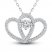 Two as One Diamond Heart Necklace 3/4 ct tw Round-Cut Sterling Silver 18"