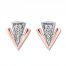 Geometric Earrings with Diamonds Sterling Silver/10K Rose Gold