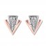 Geometric Earrings with Diamonds Sterling Silver/10K Rose Gold