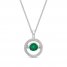 Unstoppable Love Emerald Necklace 1/10 ct tw Diamonds Sterling Silver 19"