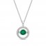 Unstoppable Love Emerald Necklace 1/10 ct tw Diamonds Sterling Silver 19"