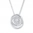 Diamond Circle Necklace 1/4 ct tw Round-cut 10K White Gold