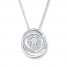Diamond Circle Necklace 1/4 ct tw Round-cut 10K White Gold
