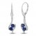 Blue/White Lab-Created Sapphire Two-Stone Drop Earrings Sterling Silver