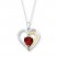 Heart Necklace Garnet Sterling Silver/10K Gold