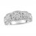 Three Stone Diamond Engagement Ring 1 ct tw Round/Baguette 10K White Gold