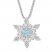 Blue Topaz Snowflake Necklace Sterling Silver