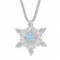 Blue Topaz Snowflake Necklace Sterling Silver