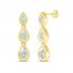 Diamond Teadrop Earrings 3/8 ct tw Round-cut 10K Yellow Gold