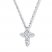 Diamond Cross Necklace 1/10 ct tw Round-cut 10K White Gold