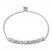 White Lab-Created Sapphire Bolo Bracelet Square/Baguette-cut Sterling Silver