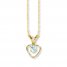 Aquamarine Heart Necklace 14K Yellow Gold