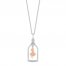 Disney Treasures Alice in Wonderland 'Alice' Diamond Necklace 1/10 ct tw Sterling Silver/10K Rose Gold