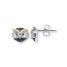 Black/White Diamond Owl Earrings Sterling Silver/10K Gold