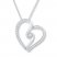 Diamond Heart Necklace 1/4 ct tw Round-cut Sterling Silver