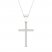 Diamond Cross Necklace 1/5 ct tw Round-Cut Sterling Silver 18"