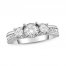 Previously Owned 3 Stone Diamond Engagement Ring 1 ct tw Round-cut 10K White Gold
