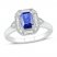 Blue/White Lab-Created Sapphire Ring Sterling Silver