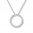 Circle Necklace 1/5 ct tw Diamonds 10K White Gold