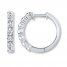 Previously Owned Leo Diamond Hoop Earrings 7/8 ct tw Diamonds 14K White Gold