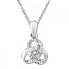 Diamond Knot Necklace Sterling Silver