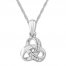 Diamond Knot Necklace Sterling Silver