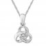 Diamond Knot Necklace Sterling Silver