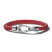Bulova Braided Leather Bracelet Red 9"