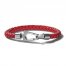 Bulova Braided Leather Bracelet Red 9"