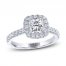 THE LEO Legacy Lab-Created Diamond Engagement Ring 1-3/8 ct tw Princess & Round-cut 14K White Gold
