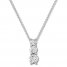 Three-Stone Diamond Necklace 1/2 ct tw Round-cut 10K White Gold