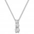 Three-Stone Diamond Necklace 1/2 ct tw Round-cut 10K White Gold