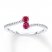 Lab-Created Ruby Ring 1/4 ct tw Diamonds 10K White Gold