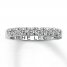 Leo Diamond 3/4 cttw Anniversary Band 14K White Gold