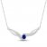 Blue & White Lab-Created Sapphire Necklace Sterling SIlver 18"
