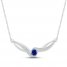 Blue & White Lab-Created Sapphire Necklace Sterling SIlver 18"