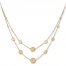 Double Strand Disc Station Necklace 14K Yellow Gold