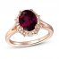 Le Vian Garnet Ring 1/8 ct tw Diamonds 14K Strawberry Gold
