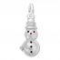 Snowman Charm Black & Red Enamel Sterling Silver